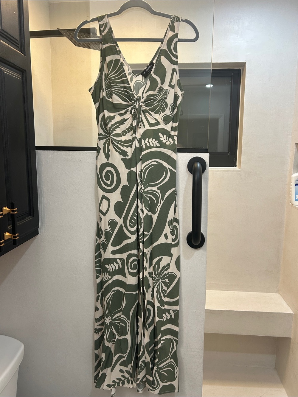 Women’s Green & Cream Floral maxi dress
